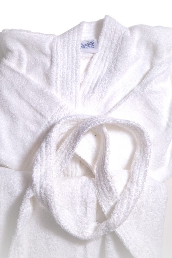 Bath Robe - White DELUXE - Standard, 100% Cotton, Terry