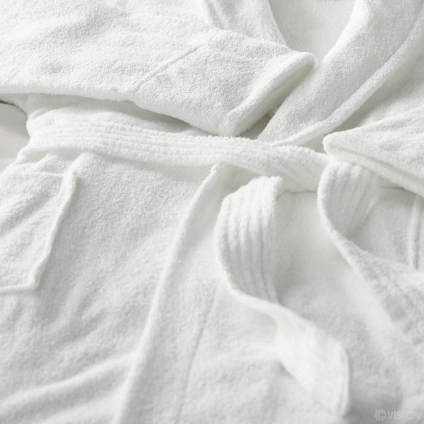 Bath Robe - White DELUXE - Standard, 100% Cotton, Terry