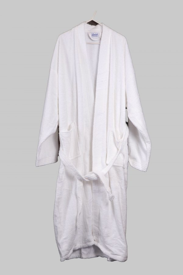 Bath Robe - White DELUXE - Standard, 100% Cotton, Terry