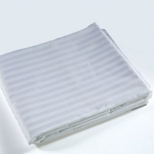 Bed Sheet White King DELUXE 280x280cm - 250TC, Polycotton, Sateen Stripe 1cm Vertical