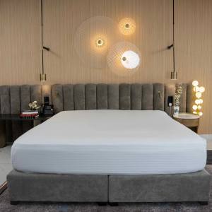 Premium Fitted Sheet White Striped