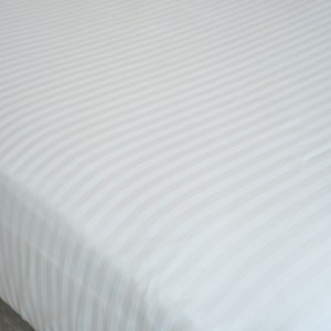 Premium Flat Sheet White Striped
